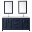 Daria 72" Free Standing Double Basin Vanity Set with Cabinet, Quartz Vanity Top, and Framed Mirror - image 3