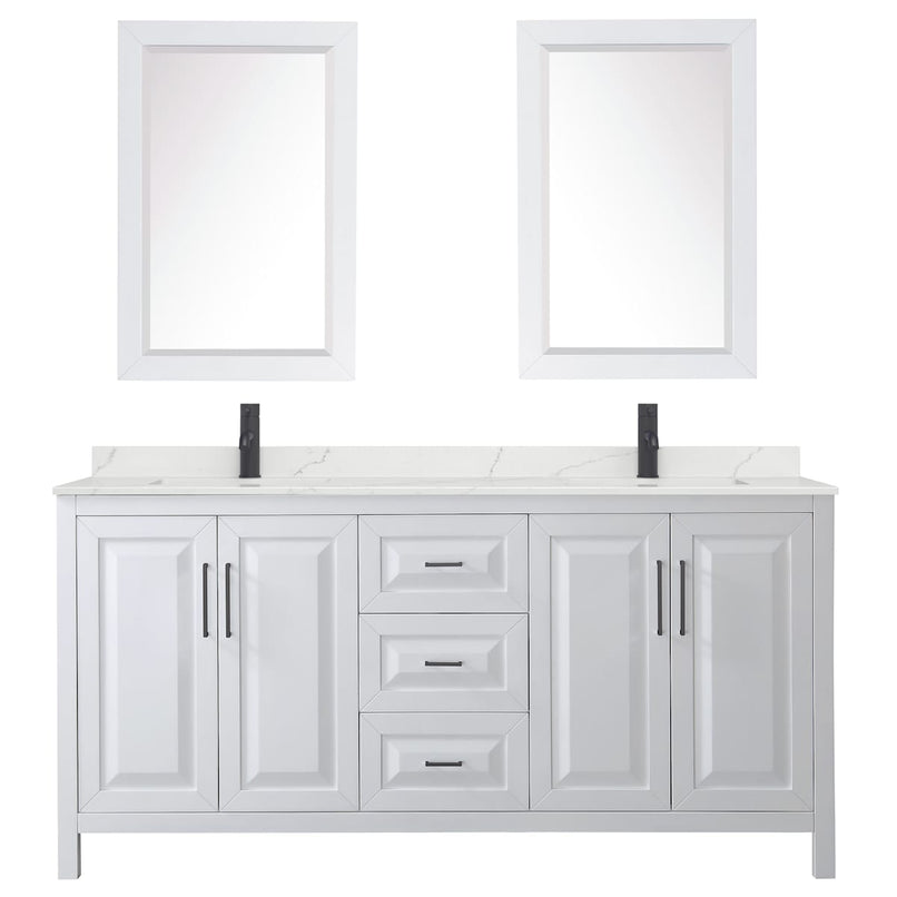 Daria 72" Free Standing Double Basin Vanity Set with Cabinet, Quartz Vanity Top, and Framed Mirror - image 15