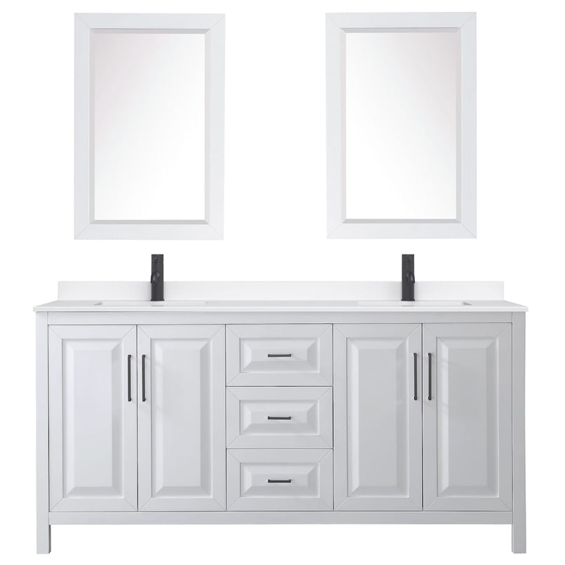 Daria 72" Free Standing Double Basin Vanity Set with Cabinet, Quartz Vanity Top, and Framed Mirror - image 17
