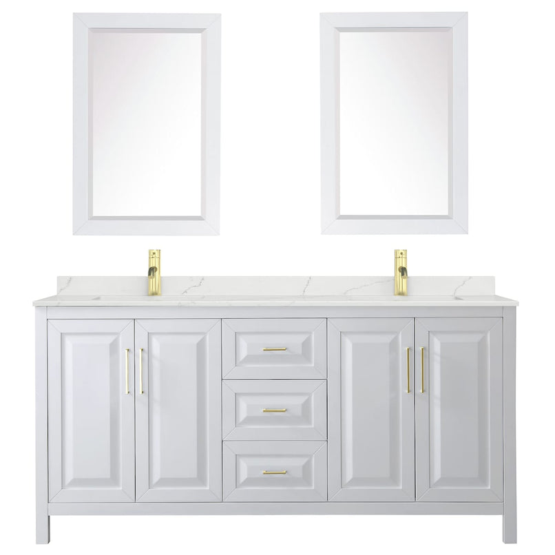Daria 72" Free Standing Double Basin Vanity Set with Cabinet, Quartz Vanity Top, and Framed Mirror - image 18