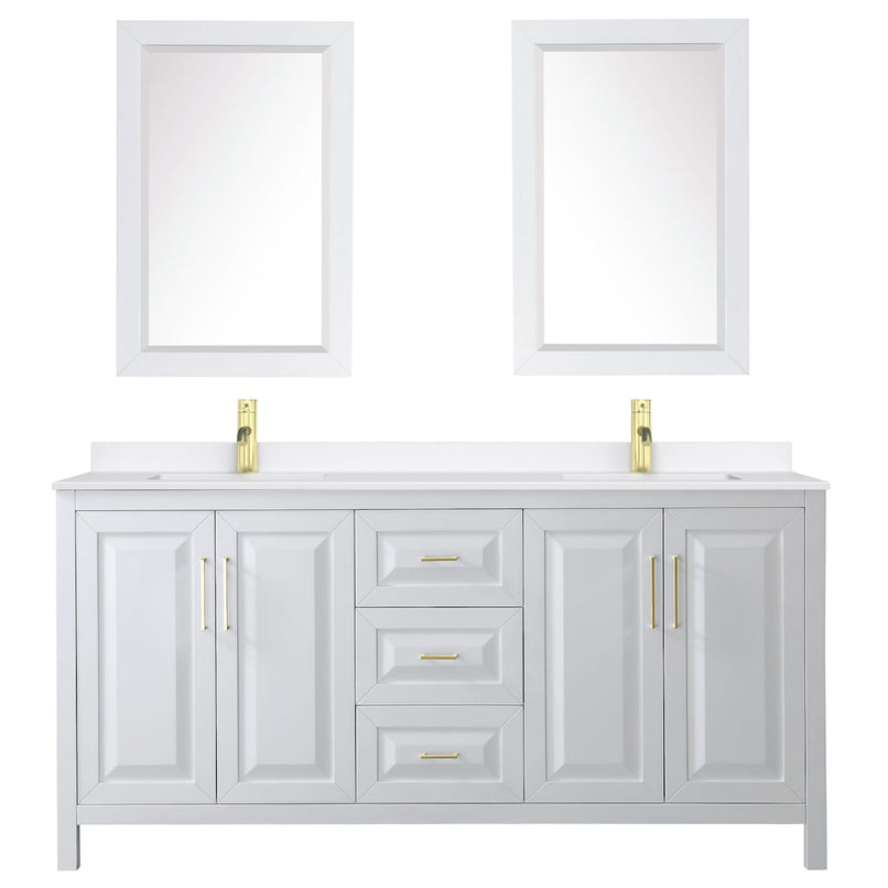 Daria 72" Free Standing Double Basin Vanity Set with Cabinet, Quartz Vanity Top, and Framed Mirror - image 19