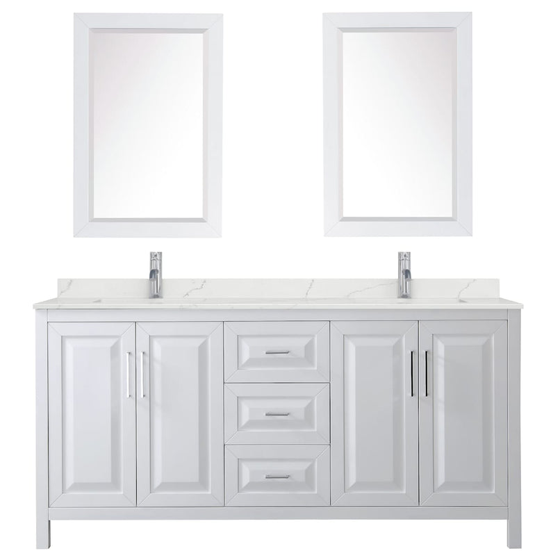Daria 72" Free Standing Double Basin Vanity Set with Cabinet, Quartz Vanity Top, and Framed Mirror - image 20