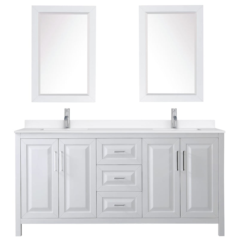 Daria 72" Free Standing Double Basin Vanity Set with Cabinet, Quartz Vanity Top, and Framed Mirror - image 21