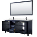 Daria 72" Free Standing Double Basin Vanity Set with Cabinet, Quartz Vanity Top, and Framed Mirror - image 2