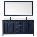 Daria 72" Free Standing Double Basin Vanity Set with Cabinet, Quartz Vanity Top, and Framed Mirror - image 3