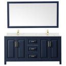 Daria 72" Free Standing Double Basin Vanity Set with Cabinet, Quartz Vanity Top, and Framed Mirror - image 9
