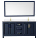 Daria 72" Free Standing Double Basin Vanity Set with Cabinet, Quartz Vanity Top, and Framed Mirror - image 10