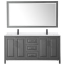 Daria 72" Free Standing Double Basin Vanity Set with Cabinet, Quartz Vanity Top, and Framed Mirror - image 16