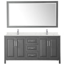 Daria 72" Free Standing Double Basin Vanity Set with Cabinet, Quartz Vanity Top, and Framed Mirror - image 17