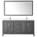 Daria 72" Free Standing Double Basin Vanity Set with Cabinet, Quartz Vanity Top, and Framed Mirror - image 18