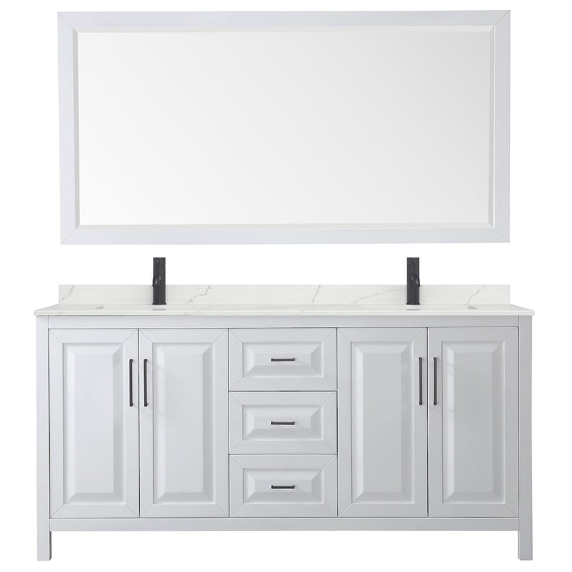Daria 72" Free Standing Double Basin Vanity Set with Cabinet, Quartz Vanity Top, and Framed Mirror - image 19
