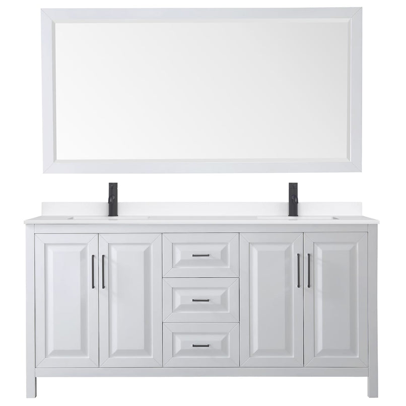 Daria 72" Free Standing Double Basin Vanity Set with Cabinet, Quartz Vanity Top, and Framed Mirror - image 21