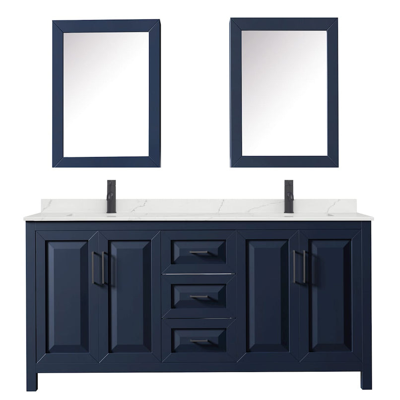 Daria 72" Free Standing Double Basin Vanity Set with Cabinet, Quartz Vanity Top, and Medicine Cabinet - image 3