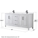 Daria 72" Free Standing Double Basin Vanity Set with Cabinet, Quartz Vanity Top, and Medicine Cabinet - image 7