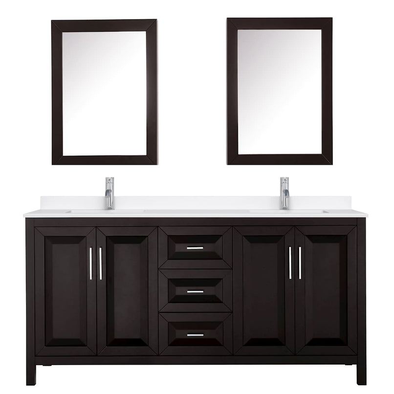 Daria 72" Free Standing Double Basin Vanity Set with Cabinet, Quartz Vanity Top, and Medicine Cabinet - image 13
