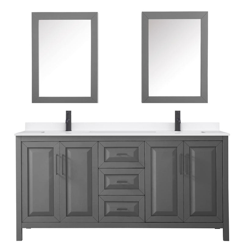 Daria 72" Free Standing Double Basin Vanity Set with Cabinet, Quartz Vanity Top, and Medicine Cabinet - image 16