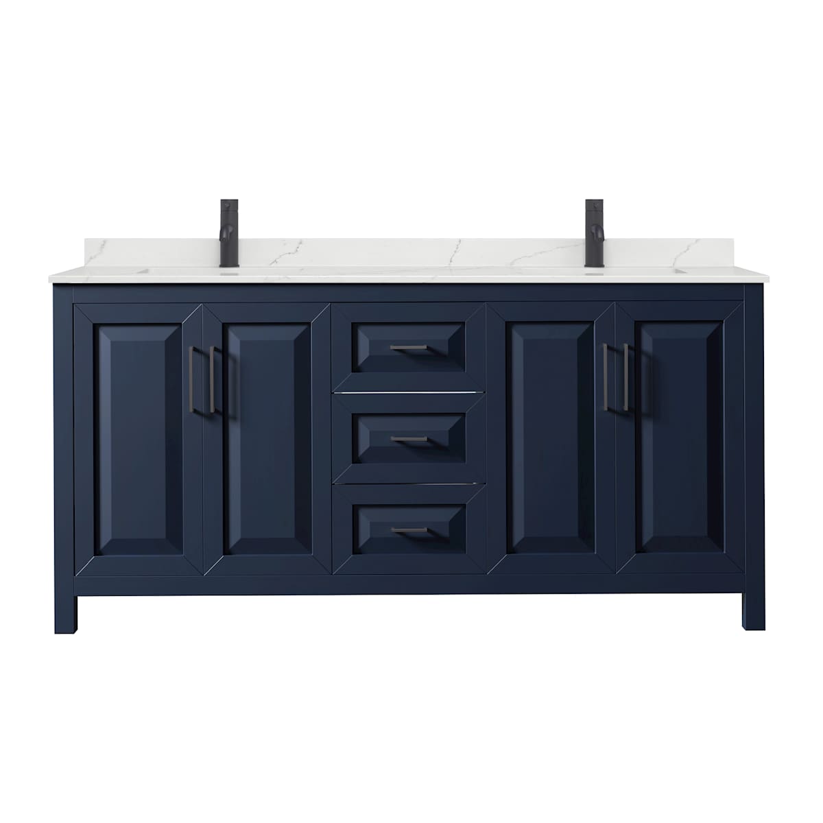 Daria 72" Free Standing Double Basin Vanity Set with Cabinet and Quartz Vanity Top - image 3