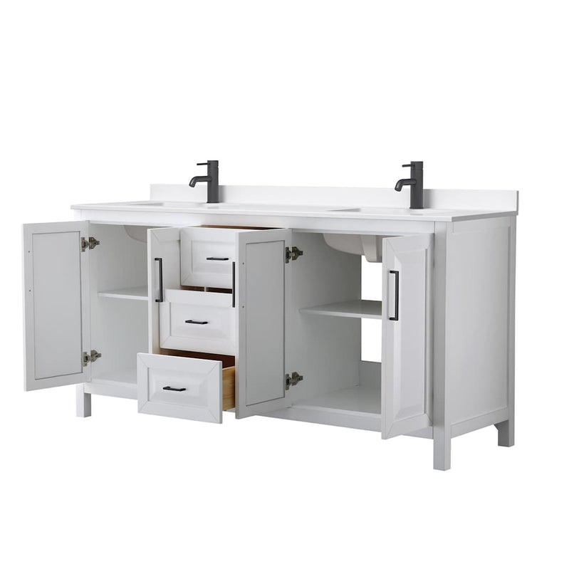 Daria 72" Free Standing Double Basin Vanity Set with Cabinet and Quartz Vanity Top - image 6