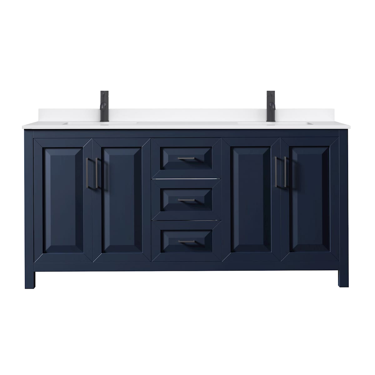 Daria 72" Free Standing Double Basin Vanity Set with Cabinet and Quartz Vanity Top