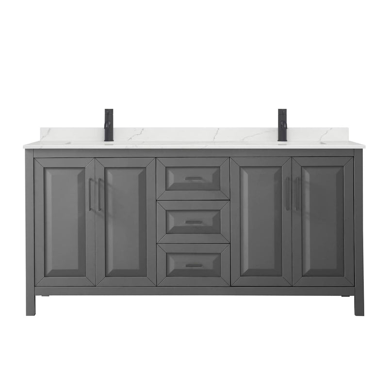 Daria 72" Free Standing Double Basin Vanity Set with Cabinet and Quartz Vanity Top - image 14