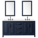 Daria 72" Free Standing Double Basin Vanity Set with Cabinet, Quartz Vanity Top, and Framed Mirror - image 8
