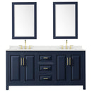 Daria 72" Free Standing Double Basin Vanity Set with Cabinet, Quartz Vanity Top, and Framed Mirror - image 9