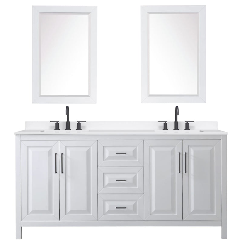 Daria 72" Free Standing Double Basin Vanity Set with Cabinet, Quartz Vanity Top, and Framed Mirror - image 18