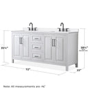 Daria 72" Free Standing Double Basin Vanity Set with Cabinet, Quartz Vanity Top, and Framed Mirror - image 19