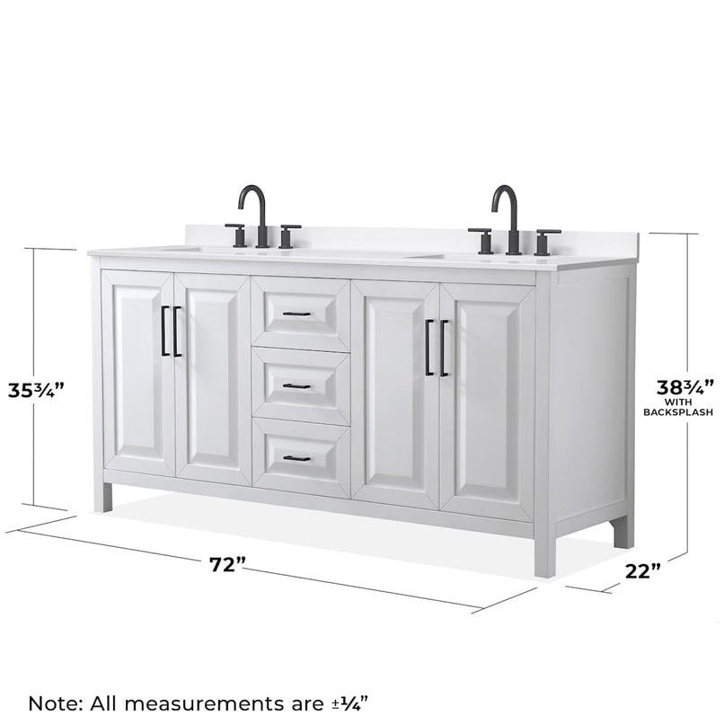 Daria 72" Free Standing Double Basin Vanity Set with Cabinet, Quartz Vanity Top, and Framed Mirror - image 19