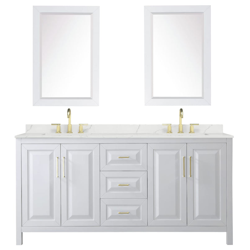Daria 72" Free Standing Double Basin Vanity Set with Cabinet, Quartz Vanity Top, and Framed Mirror - image 20