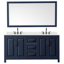 Daria 72" Free Standing Double Basin Vanity Set with Cabinet, Quartz Vanity Top, and Framed Mirror - image 3