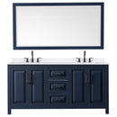 Daria 72" Free Standing Double Basin Vanity Set with Cabinet, Quartz Vanity Top, and Framed Mirror - image 8