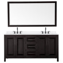 Daria 72" Free Standing Double Basin Vanity Set with Cabinet, Quartz Vanity Top, and Framed Mirror - image 14