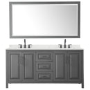 Daria 72" Free Standing Double Basin Vanity Set with Cabinet, Quartz Vanity Top, and Framed Mirror - image 15