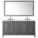 Daria 72" Free Standing Double Basin Vanity Set with Cabinet, Quartz Vanity Top, and Framed Mirror - image 17