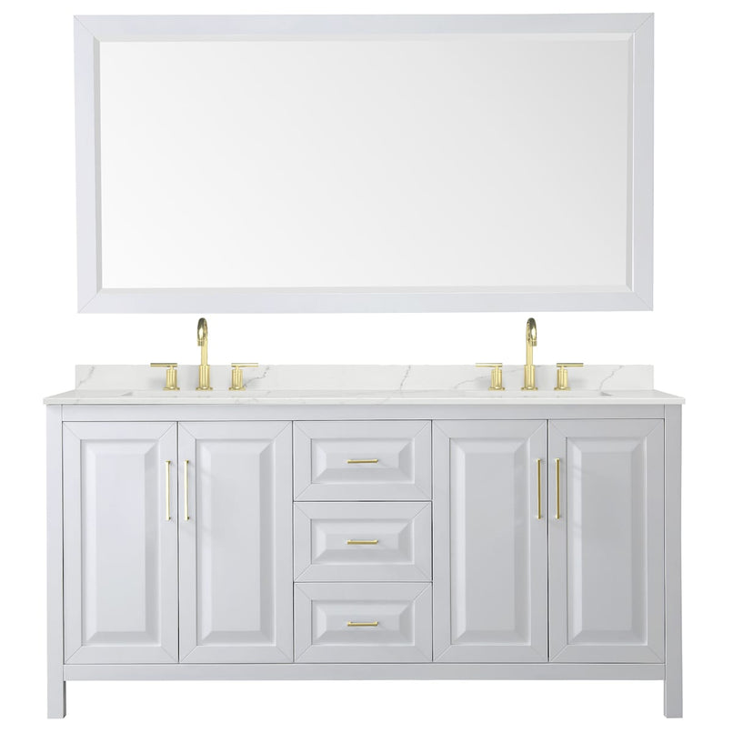 Daria 72" Free Standing Double Basin Vanity Set with Cabinet, Quartz Vanity Top, and Framed Mirror - image 21