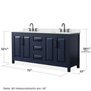 Daria 72" Free Standing Double Basin Vanity Set with Cabinet, Quartz Vanity Top, and Medicine Cabinet - image 8