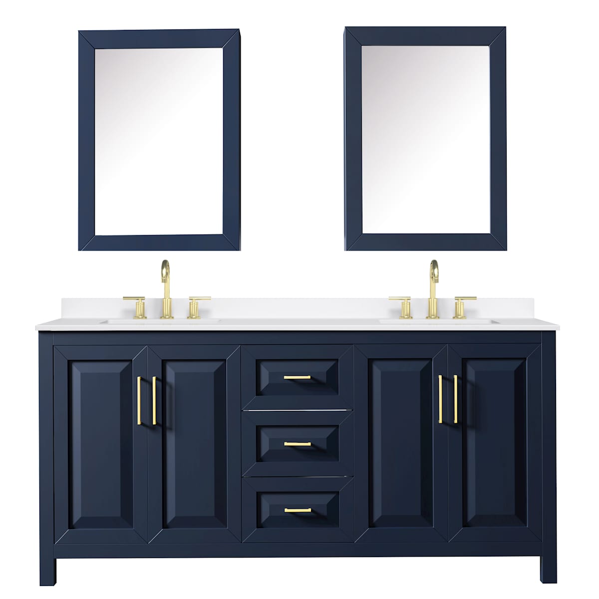 Daria 72" Free Standing Double Basin Vanity Set with Cabinet, Quartz Vanity Top, and Medicine Cabinet - image 10