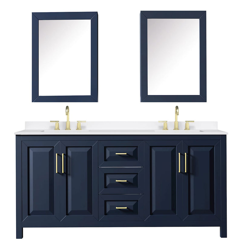 Daria 72" Free Standing Double Basin Vanity Set with Cabinet, Quartz Vanity Top, and Medicine Cabinet - image 10