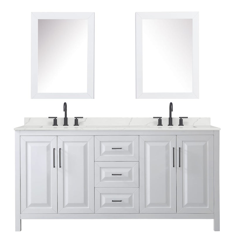 Daria 72" Free Standing Double Basin Vanity Set with Cabinet, Quartz Vanity Top, and Medicine Cabinet - image 17