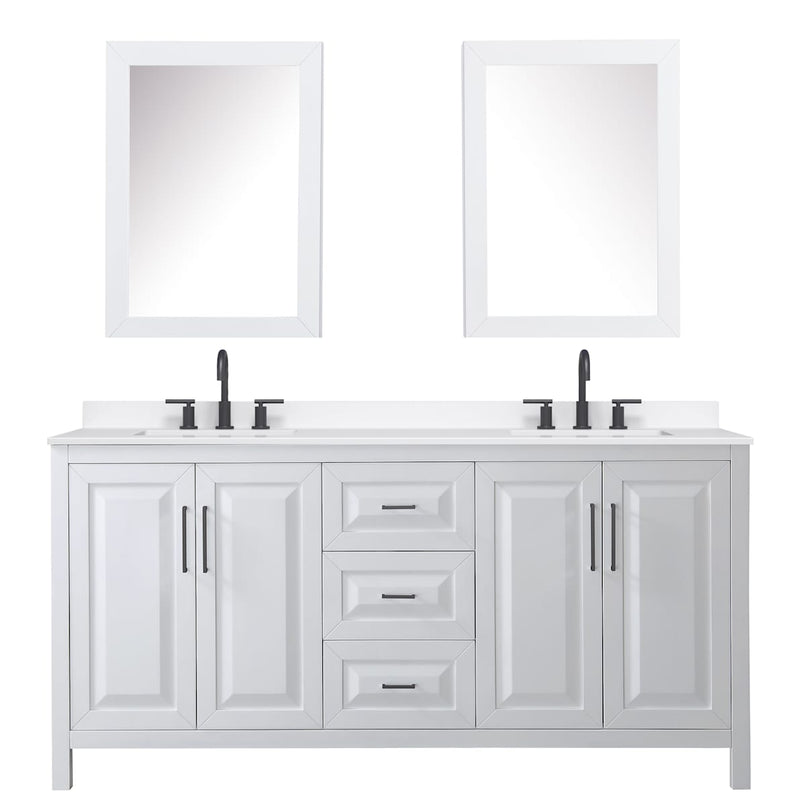 Daria 72" Free Standing Double Basin Vanity Set with Cabinet, Quartz Vanity Top, and Medicine Cabinet - image 19