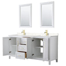 Daria 72" Free Standing Double Basin Vanity Set with Cabinet, Cultured Marble Vanity Top, and Framed Mirror - image 2