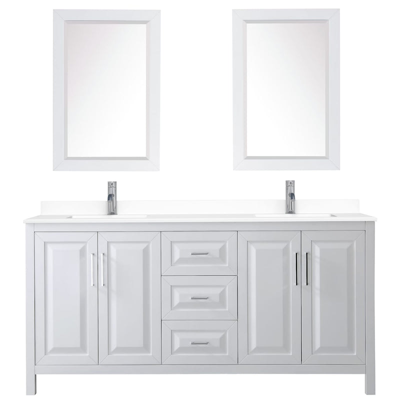 Daria 72" Free Standing Double Basin Vanity Set with Cabinet, Cultured Marble Vanity Top, and Framed Mirror - image 8