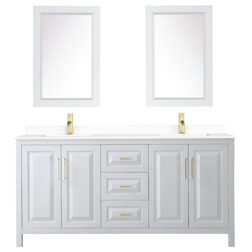 Daria 72" Free Standing Double Basin Vanity Set with Cabinet, Cultured Marble Vanity Top, and Framed Mirror - image 10