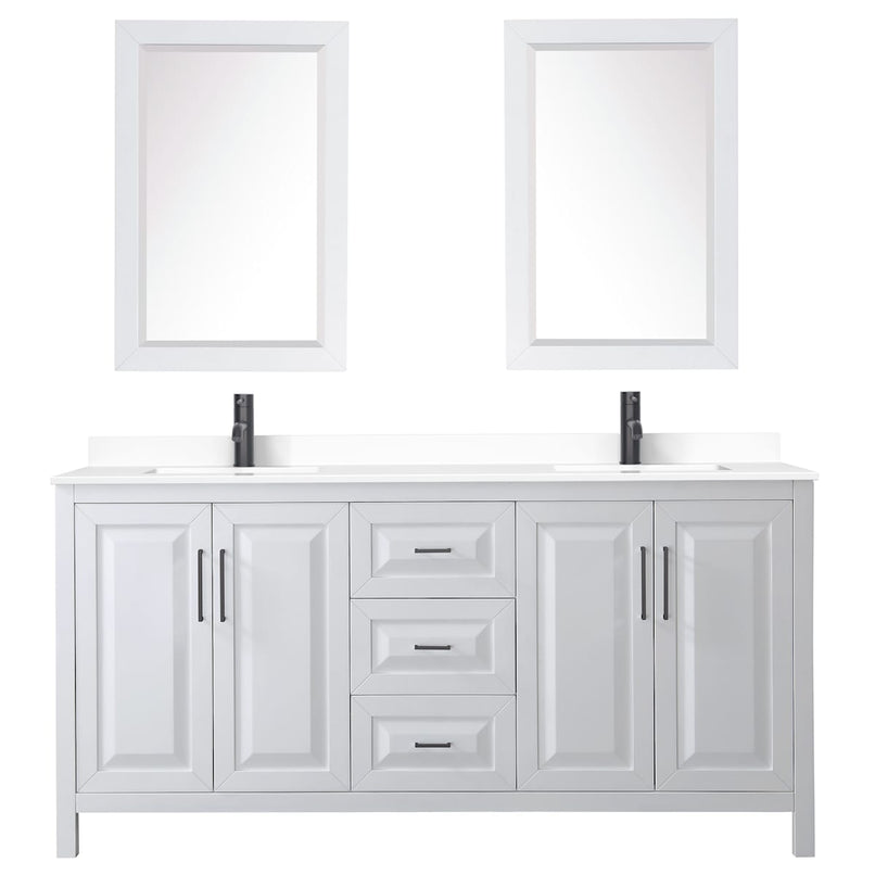 Daria 72" Free Standing Double Basin Vanity Set with Cabinet, Cultured Marble Vanity Top, and Framed Mirror - image 11