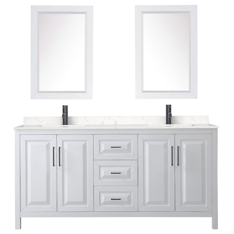 Daria 72" Free Standing Double Basin Vanity Set with Cabinet, Cultured Marble Vanity Top, and Framed Mirror - image 13
