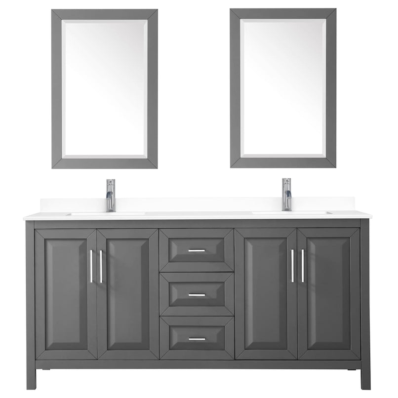 Daria 72" Free Standing Double Basin Vanity Set with Cabinet, Cultured Marble Vanity Top, and Framed Mirror - image 14