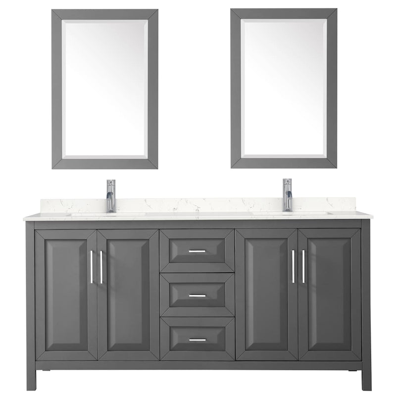 Daria 72" Free Standing Double Basin Vanity Set with Cabinet, Cultured Marble Vanity Top, and Framed Mirror - image 15