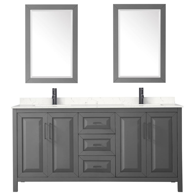 Daria 72" Free Standing Double Basin Vanity Set with Cabinet, Cultured Marble Vanity Top, and Framed Mirror - image 18
