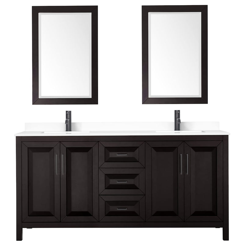 Daria 72" Free Standing Double Basin Vanity Set with Cabinet, Cultured Marble Vanity Top, and Framed Mirror - image 19